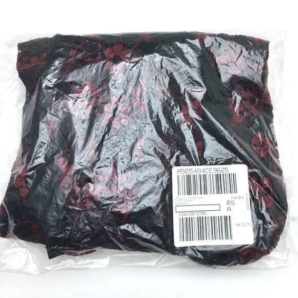 NEW Logo by Lori Goldstein Burgundy & Black Floral Lace Cardigan Tie Front Small - Picture 8 of 12